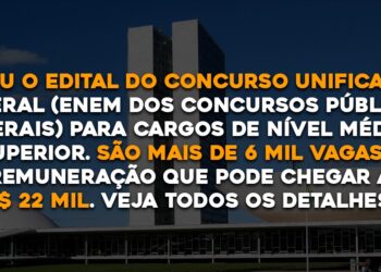 Saiu o edital do Concurso Unificado Federal (Enem dos Concursos Públicos Federais) para cargos de Nível Médio e Superior. São mais de 6 mil vagas e remuneração que pode chegar a R$ 22 mil. Veja todos os detalhes!