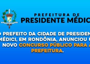 O prefeito da cidade de Presidente Médici, em Rondônia, anunciou um novo concurso público para a prefeitura.