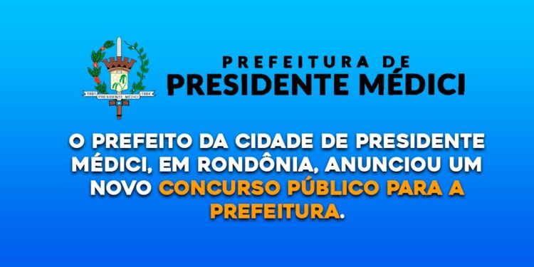 O prefeito da cidade de Presidente Médici, em Rondônia, anunciou um novo concurso público para a prefeitura.