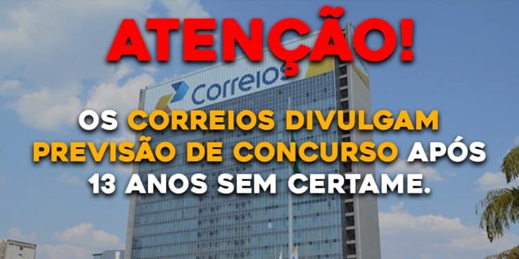 Os Correios divulgam previsão de concurso após 13 anos sem certame.