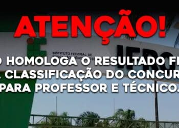 IFRO homologa o resultado final e a classificação do concurso para professor e técnico.