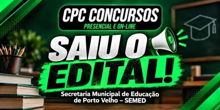 Concurso Semed Porto Velho: edital traz 430 vagas e provas previstas para dezembro; veja cargos, disciplinas e os principais pontos